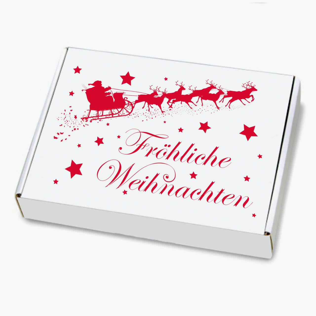 WIHEDÜ Weihnachtskarton - Weihnachtsschlitten (250 x 174 x 50 mm)