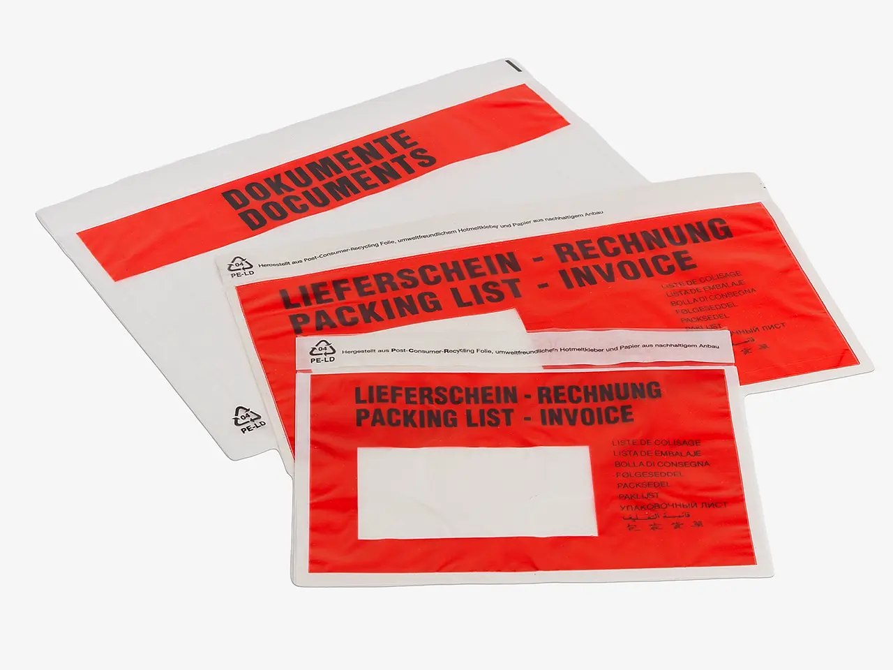 Begleitpapiertaschen aus Folie BGT Begleitpapiertaschen rot 440.6xx