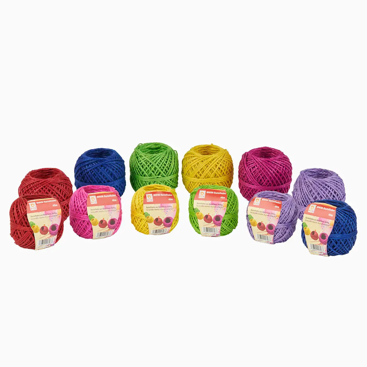 Naturfaserkordel 6 Farben mit und ohne Etikett Art. 213028