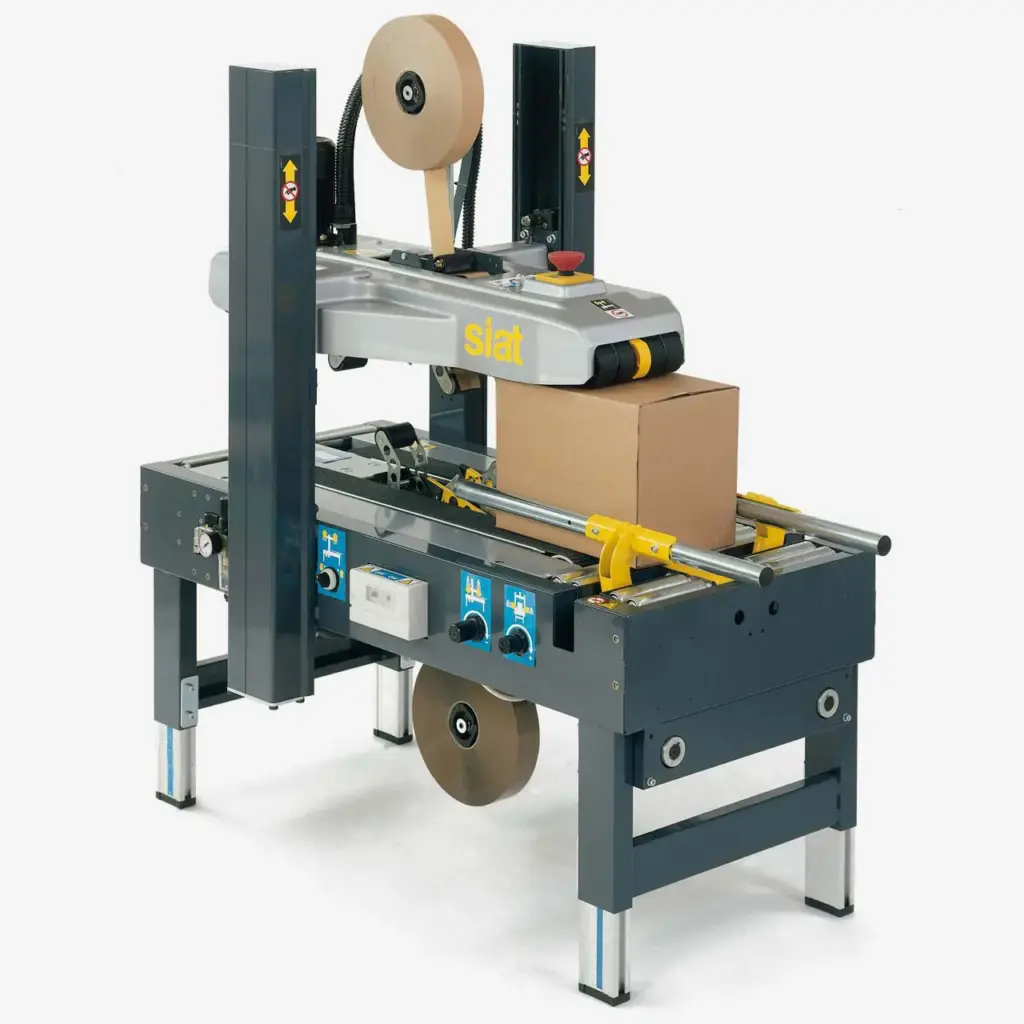 SR 20 Halbautomatische Kartonverschließmaschine mit pneumatischer Einstellung Art. 983030