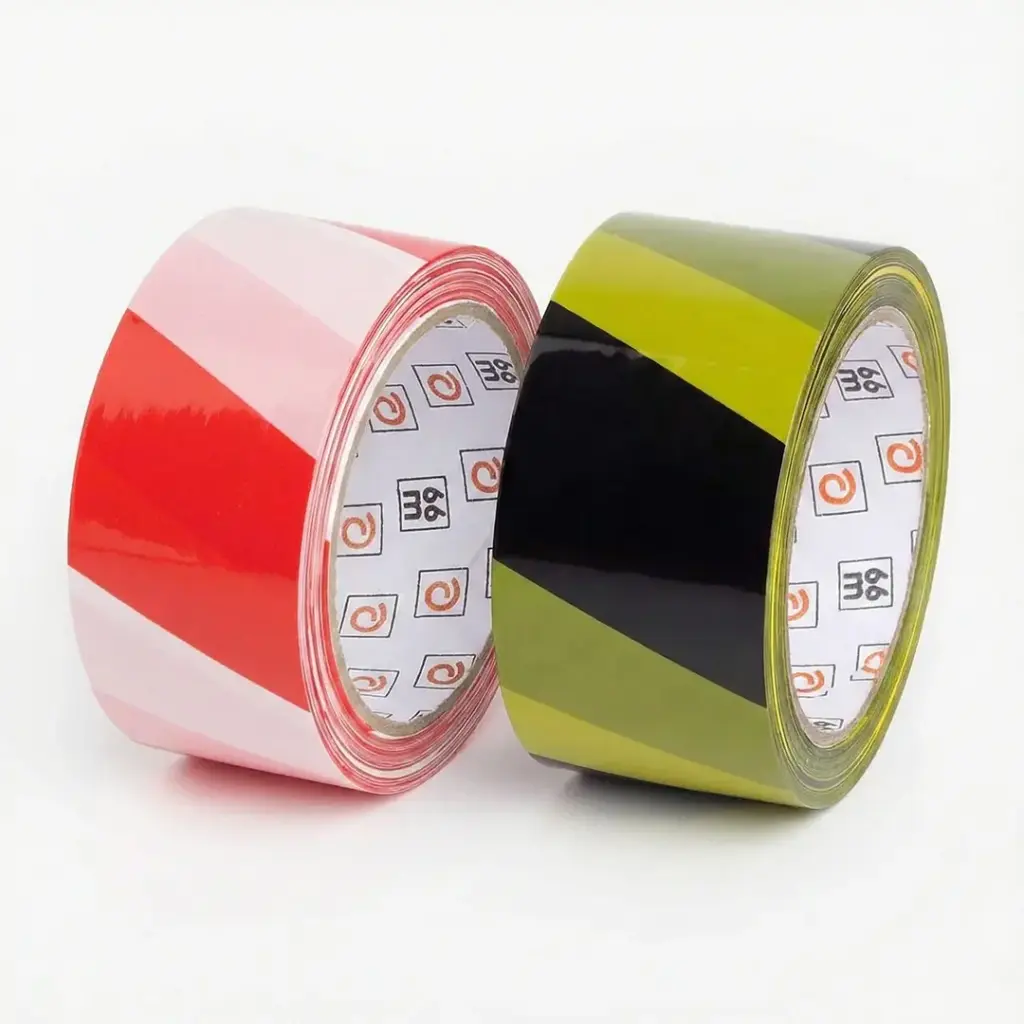 Warn- und Sicherheitsklebebänder PP-Warnband schraffiert gelb-schwarz und rot-weiß