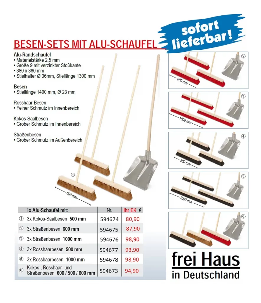 Besen-Sets mit Aluschaufel Besen-Sets Frühjahrsputz