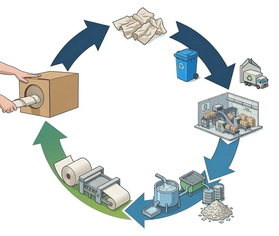 Global Recycling Day & PPWR Symbol Papierwertstoff-Kreislauf
